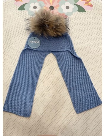 Juliana Bebés Gorro + Bufanda Azul Cielo 2