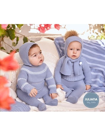 Juliana Bebés Conjunto Polainas + Capota Azul Cielo