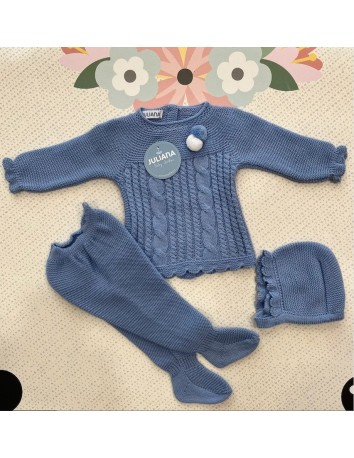 Juliana Bebés Conjunto Polainas + Capota Azul Cielo 2