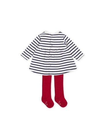 Tutto Piccolo Vestido rayas con Leotardos 2
