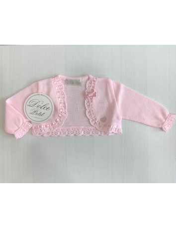 Dolce Petit Chaqueta punto rosa encaje