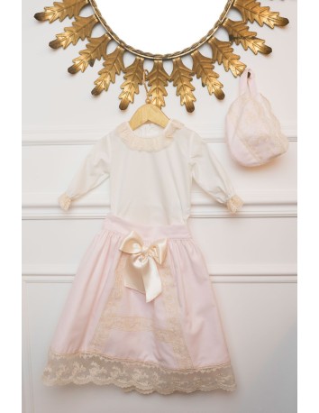 Dolce Petit, Faldón Rosa y Beige más Jersey y Capota