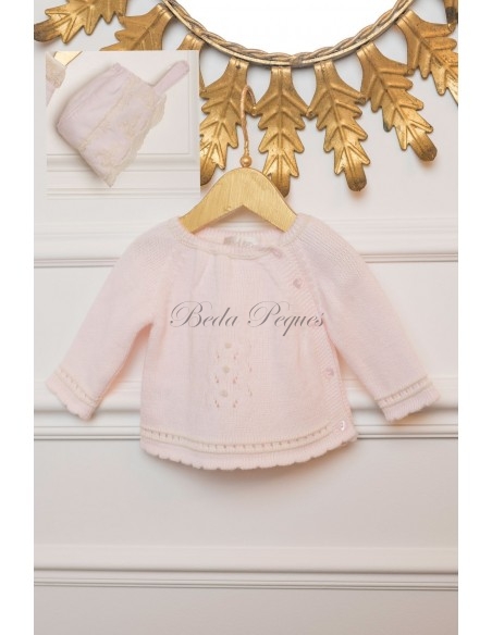 Dolce Petit, Faldón Rosa y Beige más Jersey y Capota