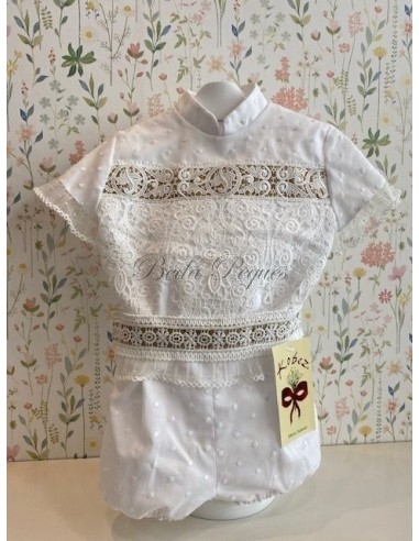 Kobez, Conjunto Bombacho y Camisa Blanco y Camel