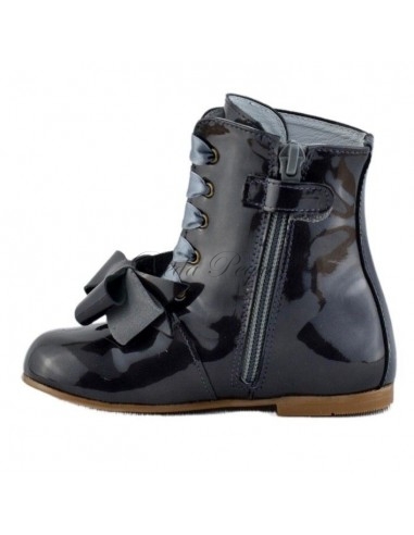 Guxs Bota Pascuala Niña en Piel Charol Gris...