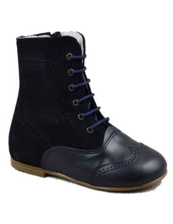 Guxs Bota Pascuala Niña Piel Azul Marino combinada 2