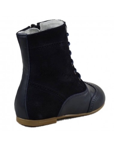 Guxs Bota Pascuala Niña Piel Azul Marino combinada