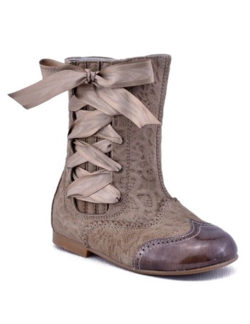 Guxs Bota Pascuala Niña combinada en Charol Camel y Ante... 2