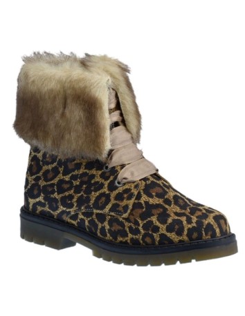 Guxs Bota Leopardo Pelo con cordones 2