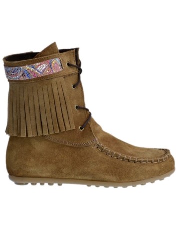 Guxs Mohicana Piel Serraje  con flecos Camel