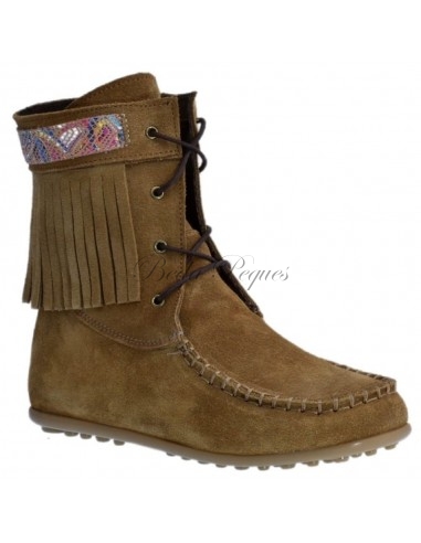Guxs Mohicana Piel Serraje  con flecos Camel