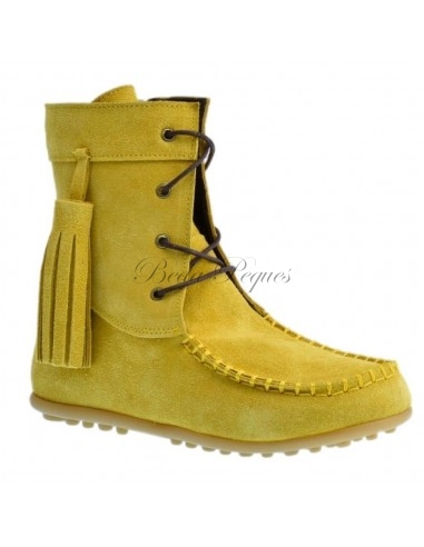 Bota Mohicana de Piel con Borla Lateral en...