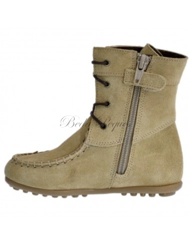 Bota Mohicana de Piel con Borla Lateral en...