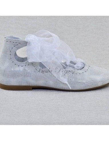 Guxs Zapato Ceremonia Piel Reflejos Blanco con...