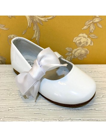 Guxs Merceditas Lazo lateral Piel Charol Blanco 2