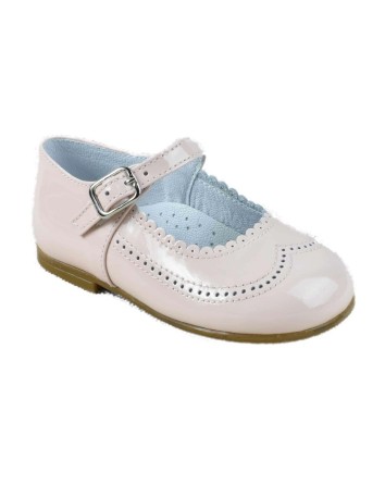 Guxs Zapato Merceditas Niña Piel Charol Rosa