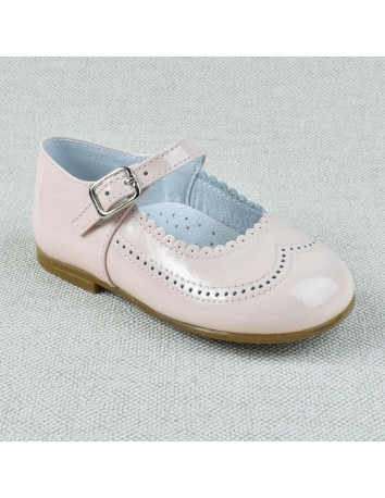 Guxs Zapato Merceditas Niña Piel Charol Rosa 2