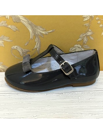 Guxs Zapato Pepito, Niña Charol Piel Gris Humo 2