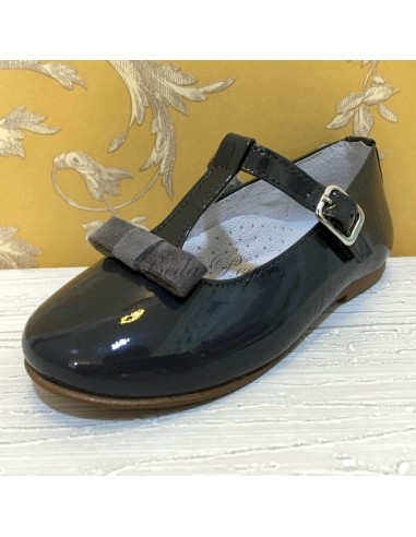 Guxs Zapato Pepito, Niña Charol Piel Gris Humo
