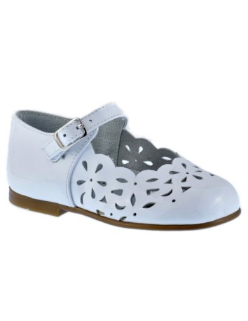 Guxs Mercedita Hebilla Charol Blanco