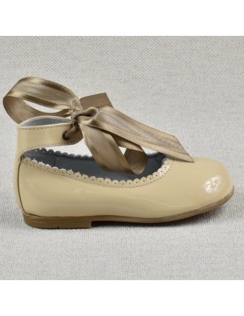 Guxs Zapato Salón Camel Pulsera Piel Charol 2