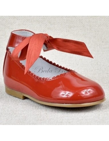 Guxs Zapato Salón Rojo Pulsera Piel Charol