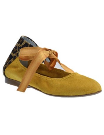 Guxs Zapato Pulsera Piel Ante Mostaza y Leopardo