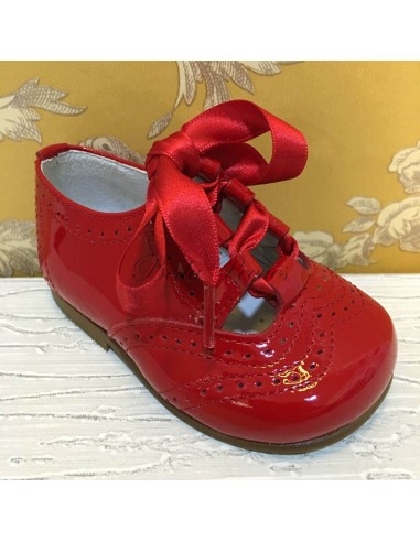 Guxs Zapato Inglés, Piel Charol Rojo