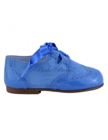 Guxs Zapato Inglés charol combinado con ante...