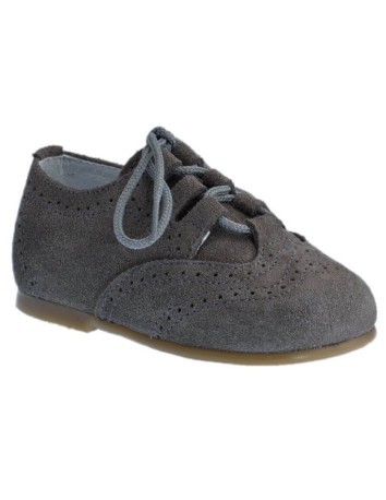 Guxs Zapato inglés piel serraje Gris 2