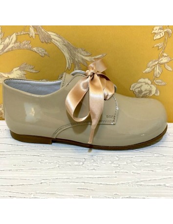 Guxs Zapato Blucher Niño Piel Charol Camel