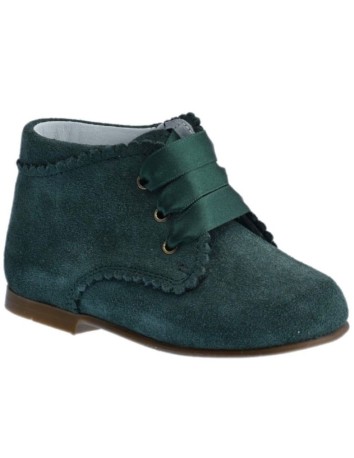 Guxs Botita Cordones Piel Ante Botella