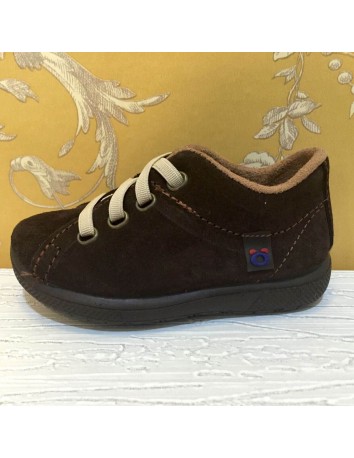 Zapato Niño Piel Serraje Marron