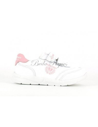 Pablosky Deportiva con Velcro color Blanco y Rosa