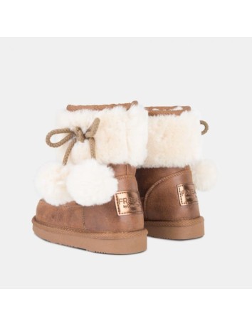 Bota Australiana de Niña Pompones Cuero 2