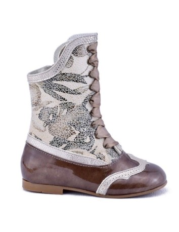 Guxs Bota Pascuala Boxeo combinada en Charol Camel y Ante...