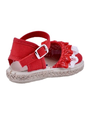 Lona Esparto Rojo Combinada Encaje piso en Yute 2