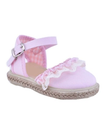 Lona Esparto Rosa Combinada Encaje piso en Yute