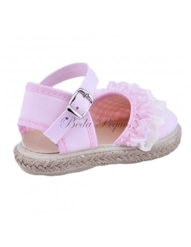 Lona Esparto Rosa Combinada Encaje piso en Yute