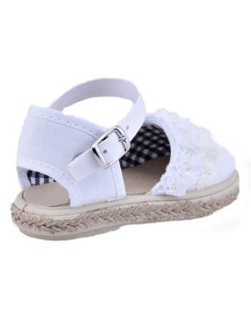 Lona Esparto Blanco Combinada Encaje piso en Yute 2