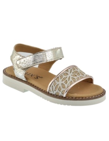 Sandalia Dorada Velcro