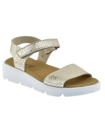 Guxs Sandalia Dorada Piel velcro