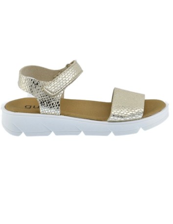 Guxs Sandalia Dorada Piel velcro 2