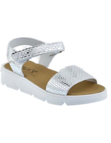 Sandalia Blanca y Plata Piel