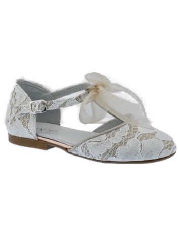 Guxs Zapato Gilda Encaje beige y lino