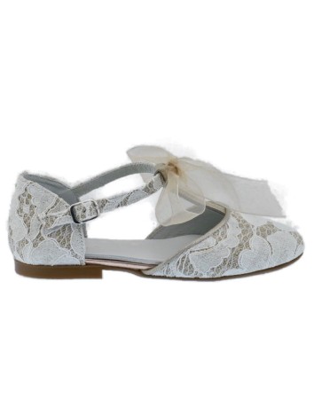 Guxs Zapato Gilda Encaje beige y lino 2