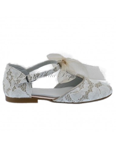 Guxs Zapato Gilda Encaje beige y lino