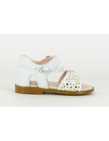 Pablosky Sandalia Niña Piel Blanco ajustables