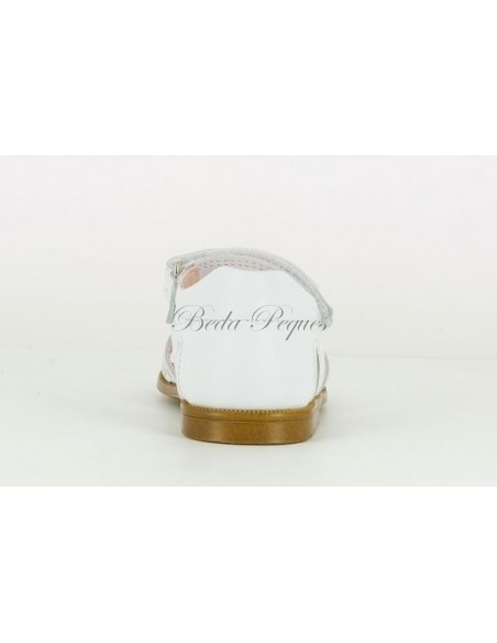 Pablosky Sandalia Niña Piel Blanco ajustables