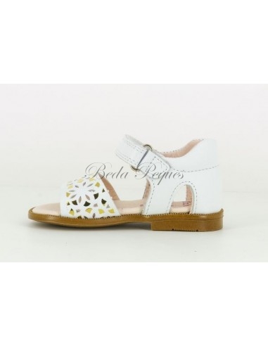 Pablosky Sandalia Niña Piel Blanco ajustables
